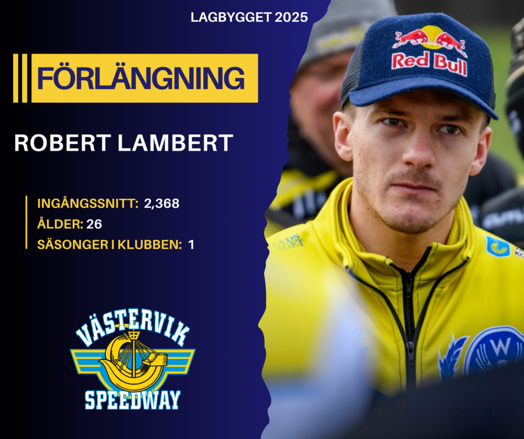 Robert Lambert förlänger kontraktet med Västervik Speedway