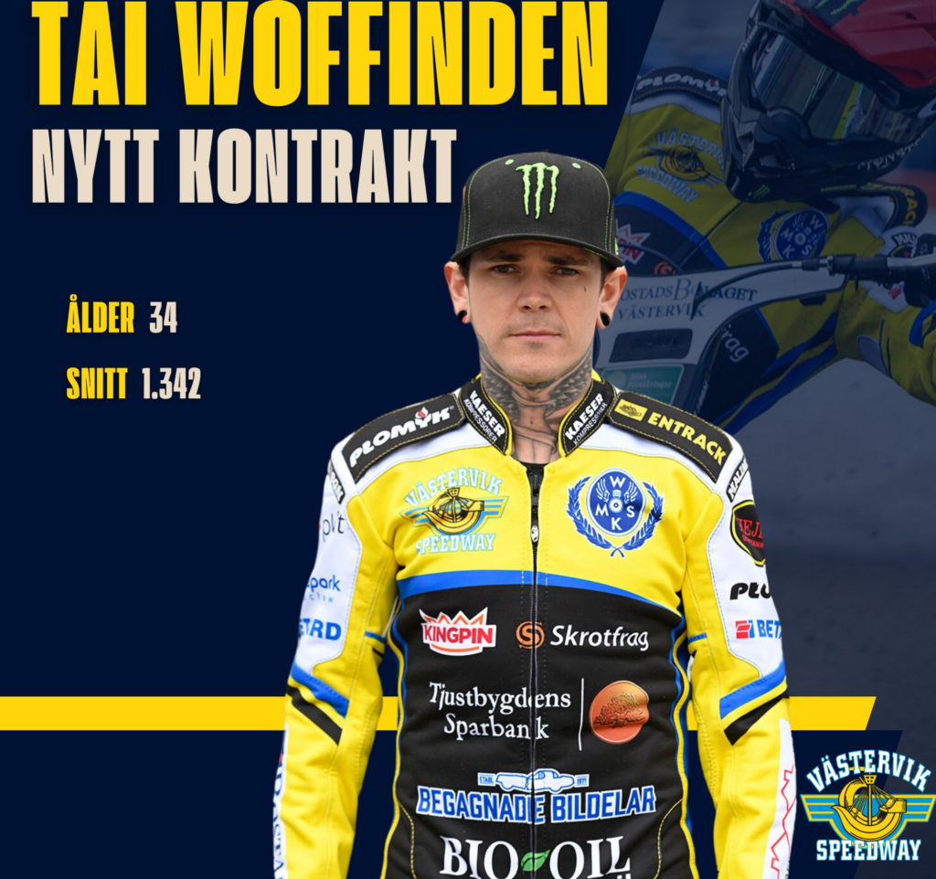 Tai Woffinden förlänger med Västervik Speedway