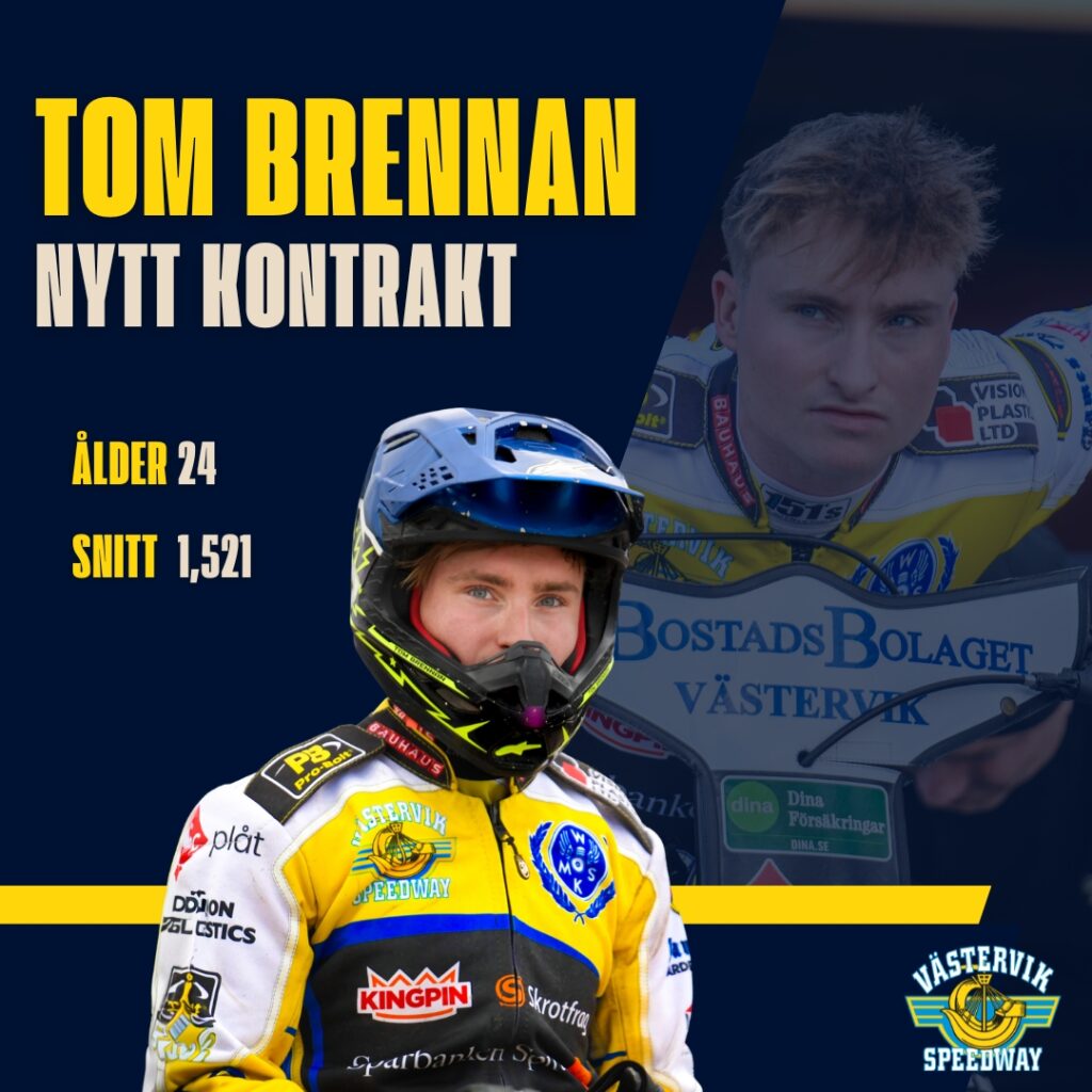 Tom Brennan förlänger med Västervik Speedway