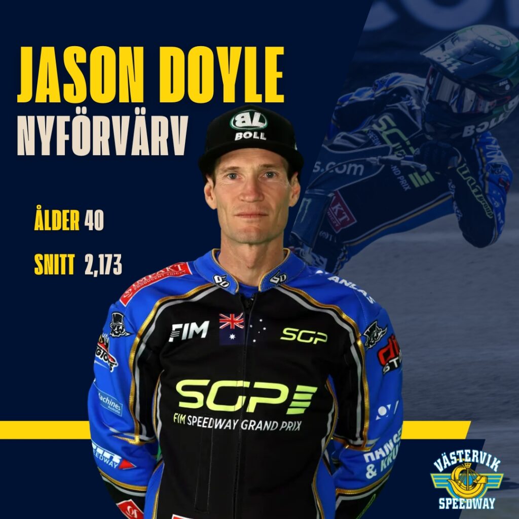 Jason Doyle ansluter till Västervik Speedway